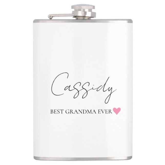 Best Grandma Ever Monogram | Personalized Flask (Front)