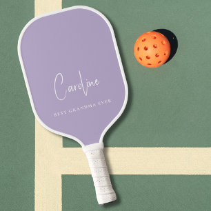Best Grandma Ever Monogram Script Lavender Pickleball Paddle