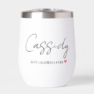 Best Grandma Ever Monogram   Thermal Wine Tumbler