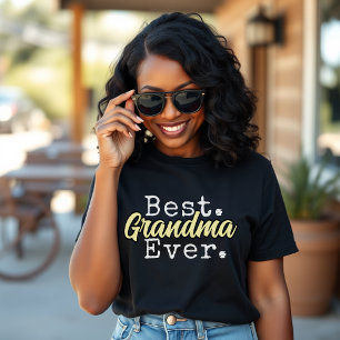 Best Grandma Ever Mother's Day Black & Yellow T-Shirt
