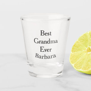 Best Grandma ever name date simple mothers day min Shot Glass