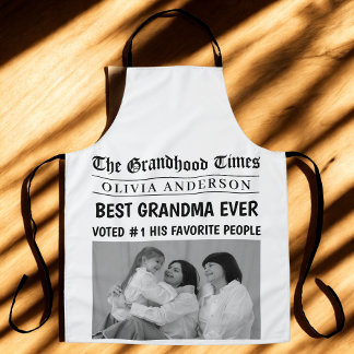 Best Grandma Ever Personalized Newspaper Headline  Apron