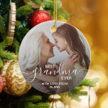 Best Grandma Ever Personalized Photo Ceramic Ornament<br><div class="desc">Gift the best grandma ever a custom ornament this holiday season. Create your own personalized Christmas ornament including your own photo and message.</div>