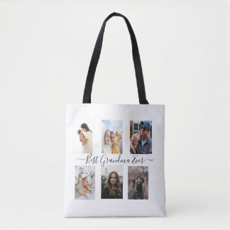 Best Grandma Ever Personalized Photo Tote Bag