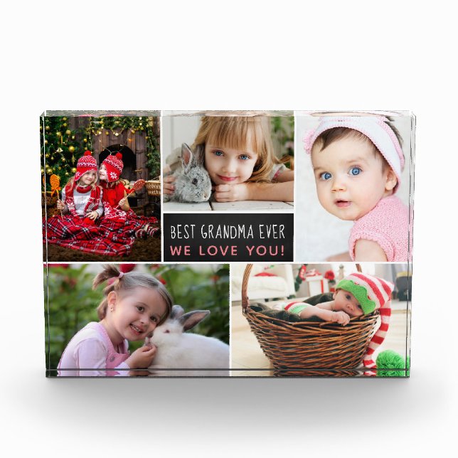 Best Grandma Ever Photo Collage Block (Front)