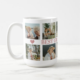 Best Grandma Ever Photo Collage – Gift with Hearts Coffee Mug