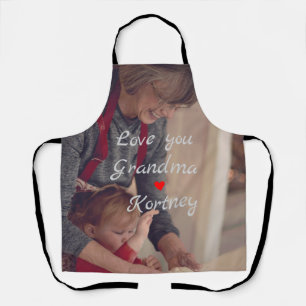 Best Grandma ever photo collage we love you name Apron