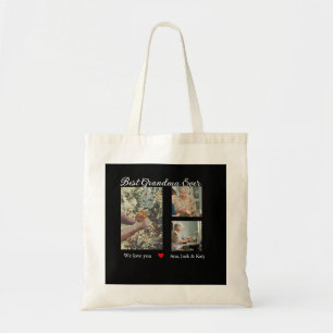 Best Grandma ever photo collage we love you name Tote Bag
