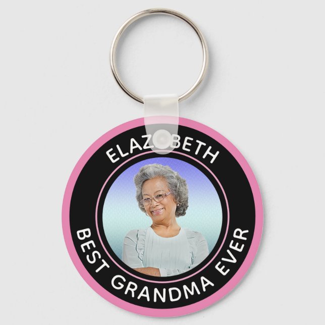  Best Grandma Ever Photo Golfer Personalize      Keychain (Front)