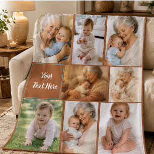 Best Grandma Ever Photo Personalized Grandparent Fleece Blanket