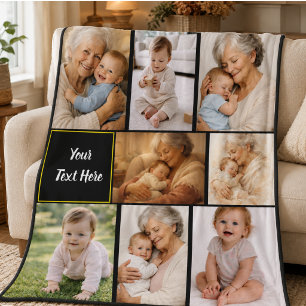 Best Grandma Ever Photo Personalized Grandparent Fleece Blanket
