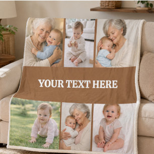 Best Grandma Ever Photo   Personalized Grandparent Fleece Blanket