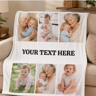 Best Grandma Ever Photo Personalized Grandparent Fleece Blanket