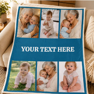 Best Grandma Ever Photo Personalized Grandparent Fleece Blanket