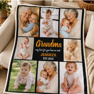 Best Grandma Ever Photo Personalized Grandparent Fleece Blanket