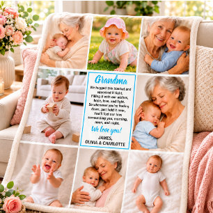 Best Grandma Ever Photo Personalized Grandparent Fleece Blanket