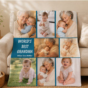 Best Grandma Ever Photo Personalized Grandparent Fleece Blanket
