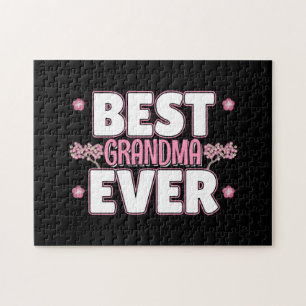 Best Grandma Ever - Pink Cherry Blossoms Jigsaw Puzzle