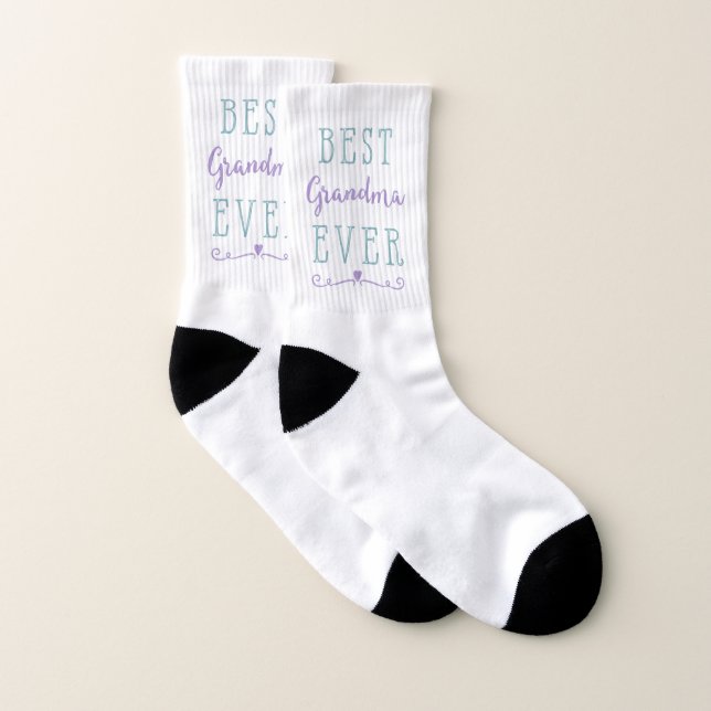 Best Grandma Ever Purple Teal Socks (Pair)
