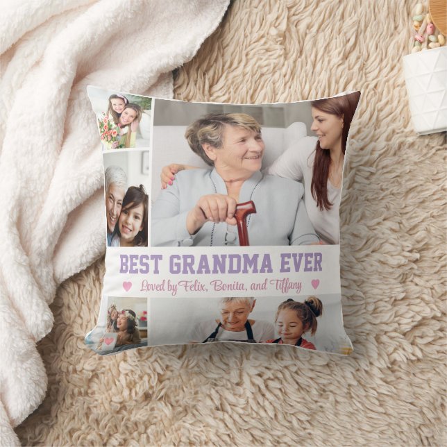 Best Grandma Ever Throw Pillow (Blanket)