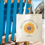 Best Grandma Ever Tote Bag<br><div class="desc">This floral tote bag says "best grandma ever" in stylish script and features a watercolor sunflower in shades of yellow. Makes a special gift for your grandmother.
Easily customizable.
Original Watercolor © Michele Davies.</div>