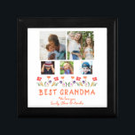 Best Grandma Flowers 5 Photo Collage Keepsake Gift Box<br><div class="desc">Cute Pink Best Grandma Flowers 5 Photo Collage Keepsake gift box. Hand-drawn flowers in beautiful spring colours and 5 photos. Create your own personalized gift box for a grandmother for Mother`s Day,  a birthday or Christmas and add your names and photos.</div>