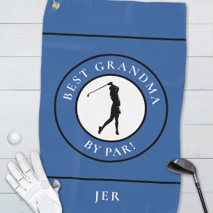 Best Grandma Golfer Monogrammed Sports Pro Blue Golf Towel