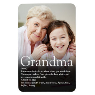 Best Grandma, Grandmother Definition Photo Magnet