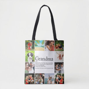 Best Grandma, Granny Definition 12 Photo Collage Tote Bag