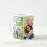 Best Grandma Green Mothers Day Photo Collage Coffee Mug<br><div class="desc">A modern and minimal photo coffee mug that's perfect for Mother's Day or any other special gift for Grandma features a collage of three (3) favourite family photos with the kids. "Best Grandma" / "We Love You" wording can be completely personalized. The aloe green accent colour can also be customized...</div>