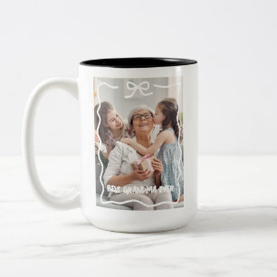 Best Grandma Mother's Day Birthday Gift Photo Two-Tone Coffee Mug