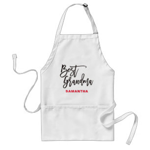 Best Grandma Name elegant black script text Standard Apron