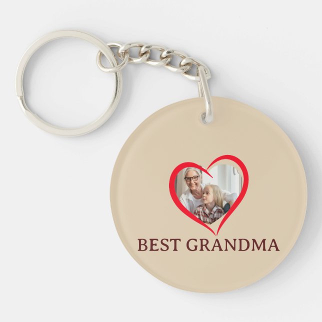 Best Grandma Personalized Acrylic Keychain Gift (Devant)