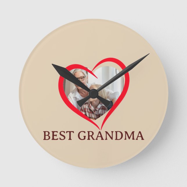 Best Grandma Personalized Wall Clock Gift (Front)