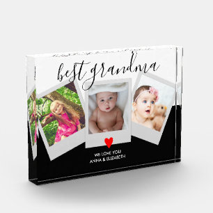 Best Grandma Photo Collage Personalized Script  Block