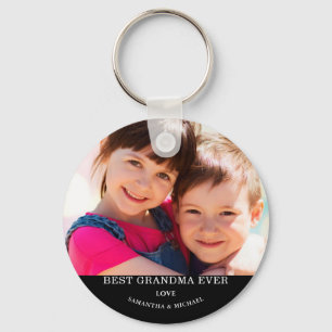 Best Grandma Photo Name Keychain