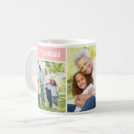 Best Grandma Pink Mothers Day Photo Collage Coffee Mug<br><div class="desc">A modern and minimal photo coffee mug that's perfect for Mother's Day or any other special gift for Grandma features a collage of three (3) favourite family photos with the kids. "Best Grandma" / "We Love You" wording can be completely personalized. The pretty pink accent colour can also be customized...</div>