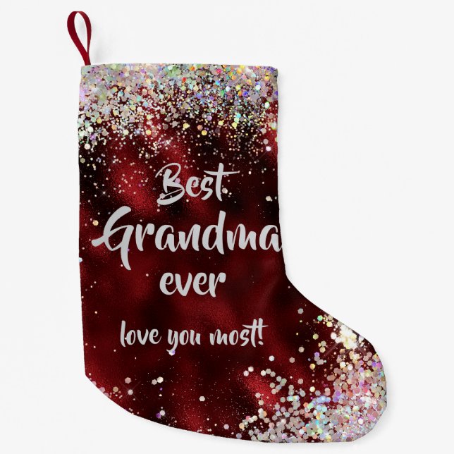 Best Grandma Small Christmas Stocking (Front)