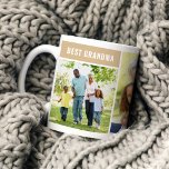 Best Grandma Tan Photo Collage Coffee Mug<br><div class="desc">A warm and earthy photo coffee mug featuring a tan banner with Best Grandma across the top, three favourite family photos, and a We Love You message with space for grandkids' names. All text, photos, and the accent colour are fully editable — a meaningful Mother's Day, birthday, or Grandparents Day...</div>