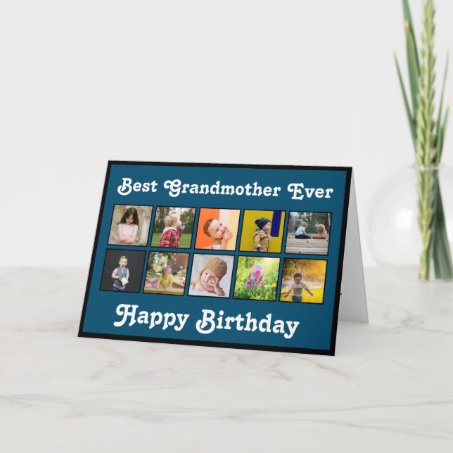 Best Grandmother Birthday Photo Collage Template (Front)