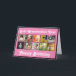 Best Grandmother Birthday Photo Collage Template<br><div class="desc">Customize this best grandmother photo collage birthday greeting card design to celebrate with your favourite grandparent. A wonderful gift to make her smile on her special day! The design features a selection of instagram style square photos. Add your own message inside the card. Add ten of your favourite photos using...</div>