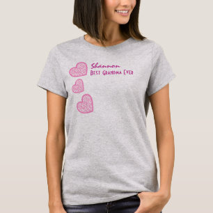 Best GRANDMOTHER Ever with Pink Zebra Hearts V10N T-Shirt