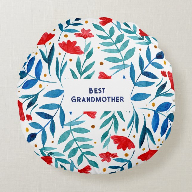 Best grandmother Magical Garden Mother's Day Round Pillow (Front)