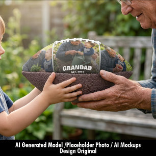 Best Grandpa Bold Photo Collage Football