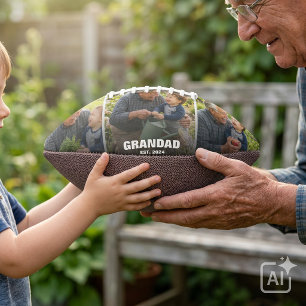 Best Grandpa Bold Photo Collage Football