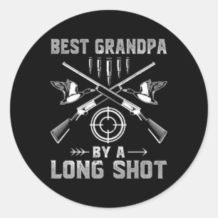 Best Grandpa By A Long Shot - Men Deer Hunting Gra Classic Round Sticker