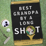 BEST GRANDPA BY A LONG SHOT Photo Personalized Golf Towel<br><div class="desc">Personalized golf towel for the golfer grandfather with the funny saying BEST GRANDPA BY A LONG SHOT and your photo in the golf ball on the golf tee. Great gift for a grandfather's birthday, Grandparent's Day or Father's Day. CHANGES: You can change the black background or stripe colours or the...</div>