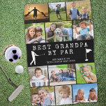 BEST GRANDPA BY PAR 12 Photo Collage Personalized Golf Towel<br><div class="desc">Create a unique photo memory golf towel for the golfer Grandpa utilizing this easy-to-upload photo collage template with 12 pictures with the suggested funny golf saying BEST GRANDPA BY PAR and personalized with name(s) or your custom text in white against an editable black background colour. CHANGES: You can change the...</div>
