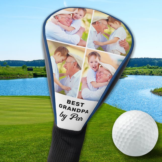 BEST GRANDPA BY PAR Custom 4 Photo Collage Golf Head Cover (Creator Uploaded)