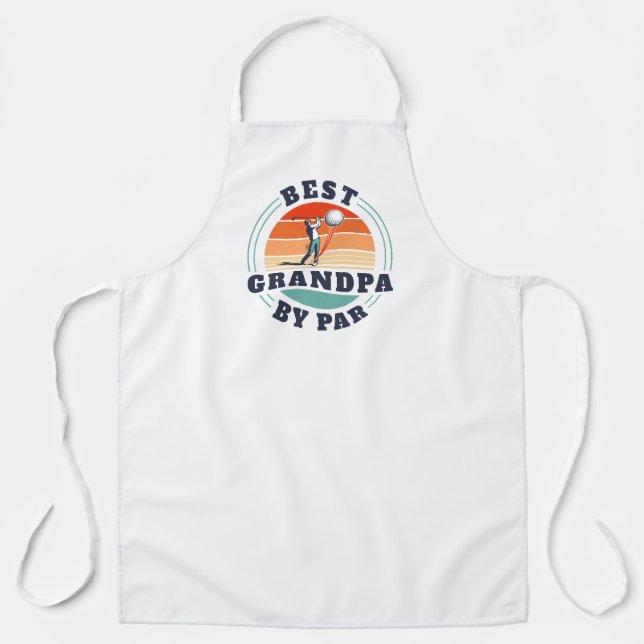 Best Grandpa By Par Custom Fathers Day Golf Lover Apron (Front)